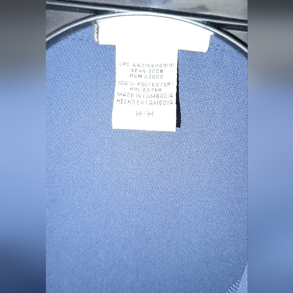 Jaclyn Smith navy blue button down shirt size medium with shoulderpads - Picture 6 of 7